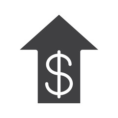 Dollar rate rising glyph icon