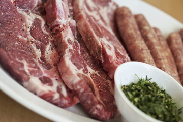 Pork chop and sausage