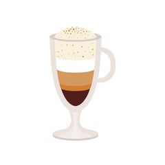  offee caramel macchiato in a glass cup vector Illustration