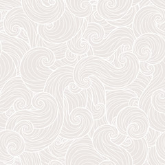 Seamless abstract hand-drawn waves pattern