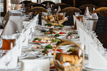Photo of served festive table with dishes