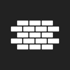 Wall brick icon in flat style isolated on black background. Wall symbol illustration.