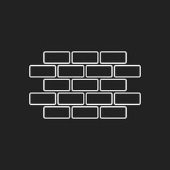 Wall brick icon in flat style isolated on white background. Wall symbol illustration in line style.