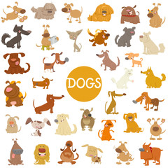 funny dog characters big set - obrazy, fototapety, plakaty