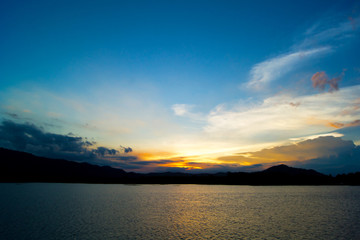 The last light of sunset in the daytime.