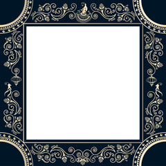 Vintage frame with a bird