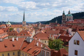Fototapeta na wymiar Lesser Town roofs, Prague, Czech Republic