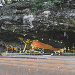Buddha statue in the cave.