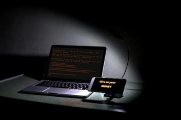 Petya,NotPetya ramsomware hack in computer,cyber attack internet security concept
