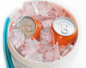 soft drink cans ice.