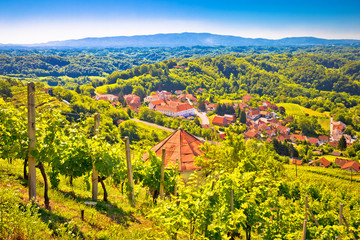 Naklejka premium Picturesque town of Klanjec aerial view,