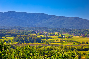 Medvednica mountain vew from Zagorje