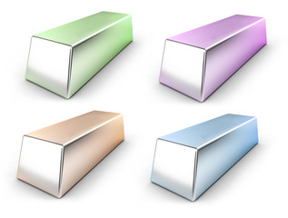 Multi-colored metals on white background 3d render