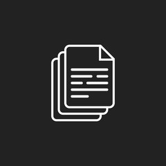 Document icon vector illustration. Paper sheet simple pictogram.