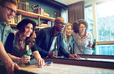 Group of friends having fun