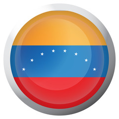 Isolated flag of Venezuela on a button, Vector illustration
