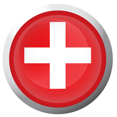 Isolated flag of Switzerland on a button, Vector illustration