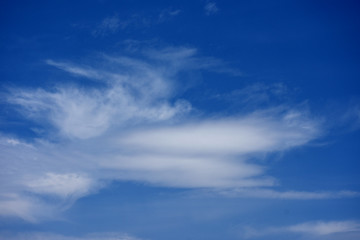 不思議な雲の流れと青空
