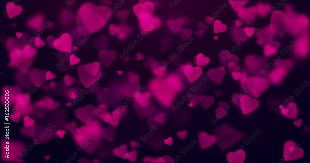Aufkleber abstract background with shining heart-shaped bokeh sparkles. smooth animation looped. abstract viol