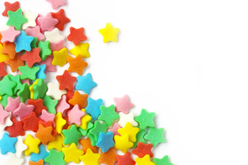 sugar sprinkling star shaped, multicolored