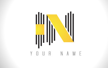 IN Black Lines Letter Logo. Creative Line Letters Vector Template.