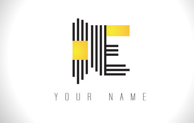 IE Black Lines Letter Logo. Creative Line Letters Vector Template.