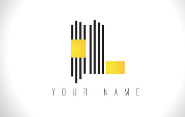 IL Black Lines Letter Logo. Creative Line Letters Vector Template.