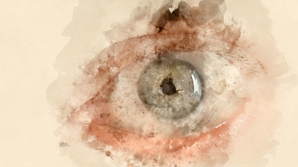 Human eye background closeup. Watercolor background - 162534290