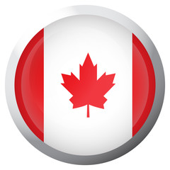 Isolated flag of Canada on a button, Vector illustration