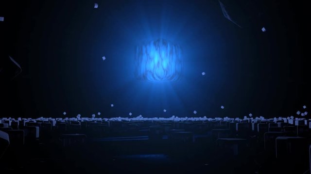 Energy burst animation, 3d render