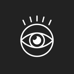 Simple eye icon vector. Eyesight pictogram in flat style.