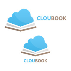  book and cloud logo concept