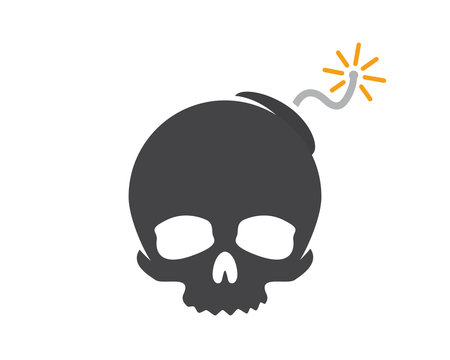  logo design combination of a skull and bomb. Skull and bomb symbol or icon