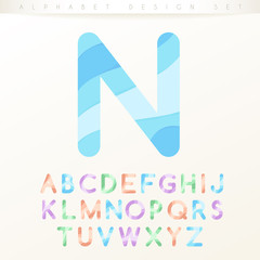 Set of Modern Colorful Alphabets on White Background : Vector Illustration