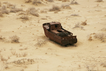 Aral sea shipwreck