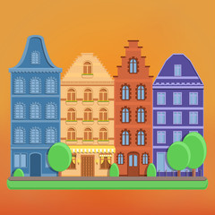 Set of small houses, vector illustration