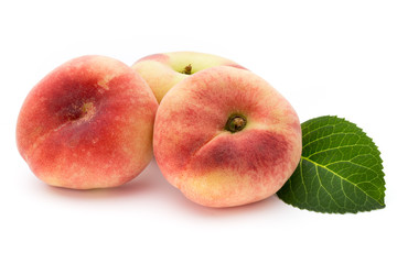 Peach. Fruit with isolated on white background.