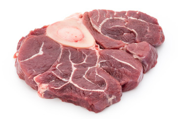 Veal steak isolated on the white background.