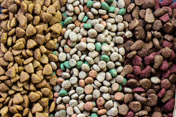 Top view of dry pet food