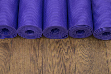 Row of yoga mats