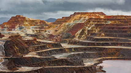 Rio Tinto colorful copper mine - obrazy, fototapety, plakaty