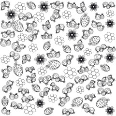 Background colors berry black white background. Vector illustration.