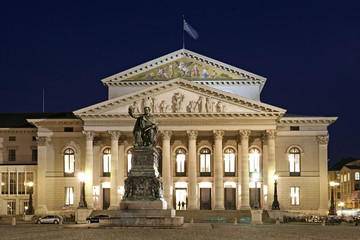 Monument of Max-Joseph 1st. in front of bavarian state opera in building of Munich Nationaltheater...