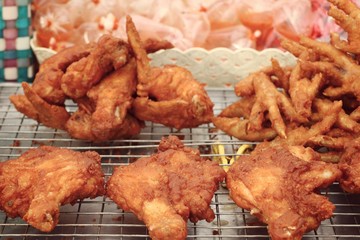 Fried chicken at the market