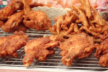 Fried chicken at the market