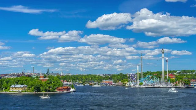 Timelapse of boat traffic in central Stockholm on a summer's day.