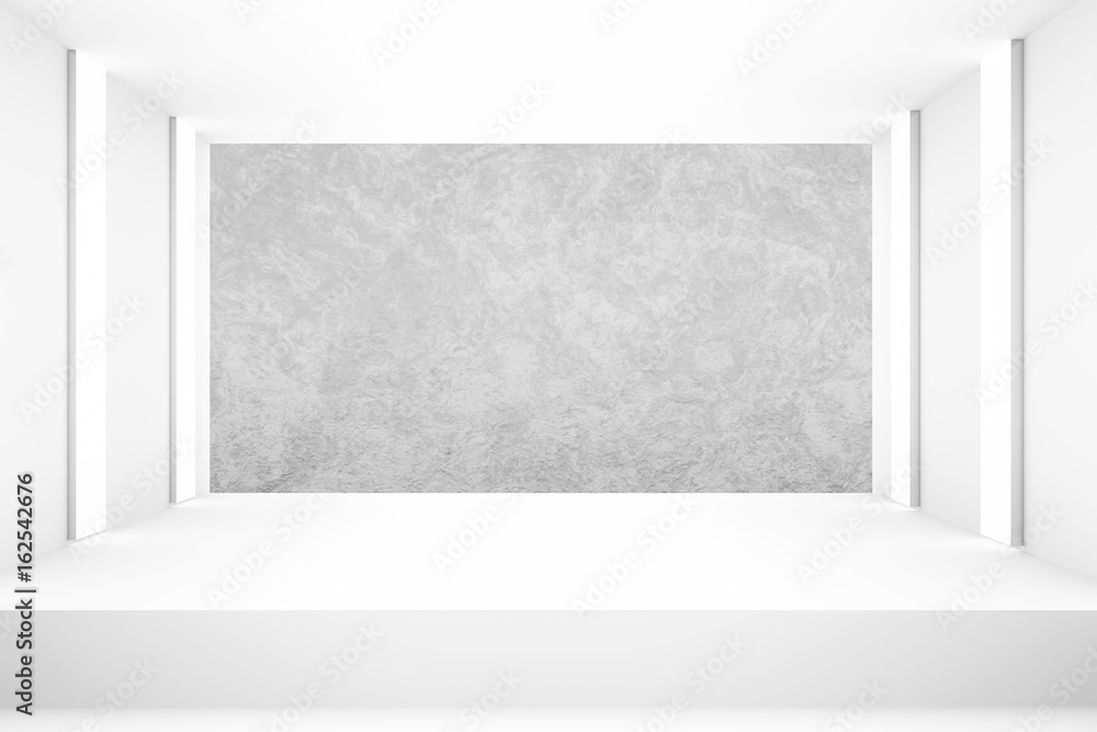 Aufkleber White empty room with stage for backdrop design template pr blank layout background design