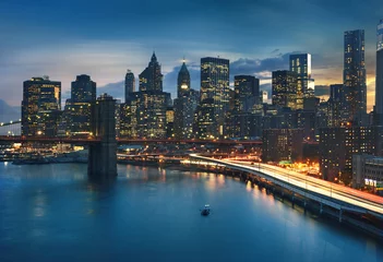 Gordijnen New York  City lights © beatrice prève