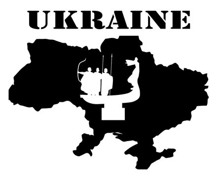 Symbol of  Ukraine and maps