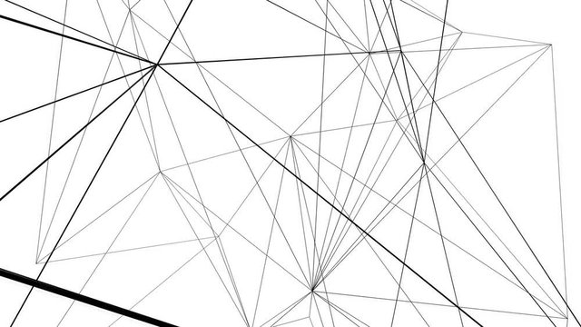 Animated Interconnected Geometric Lines Over A White Background